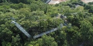 목포해상케이블카 자재운반용 임시 삭도 파손 긴급조치 취해