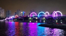 광양시 ‘무지개다리’ 화려한 야간경관으로 새단장