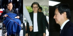롯데 오너가 비리 항소심 선고 공판일, 법정에 모인 롯데 일가
