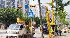 광주시 광산구 신창동, 어린이 교통사고 예방 ‘노란신호등’ 설치