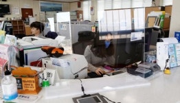 여수시 묘도동주민센터, 민원실 가림막 설치 및 해충 방역