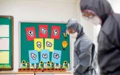 [포토]광주시 북구, 초등학교 등교 앞두고 방역활동 철저