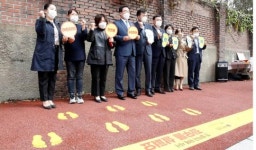 [포토]광주시 북구, 노란발자국·노란정지선 전달식