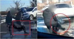 “추월 항의하다 다리 걸리고 주먹으로  두들겨 맞았습니다” (영상)