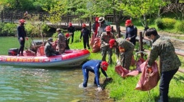해병대 화순전우회, 동구리 호수공원 수중정화 활동