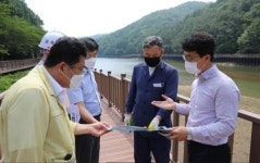 오규석 기장군수, 좌광천 상류 병산저수지 일원  산책로 조성 현장방문