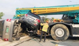 여수소방, 45t크레인 추돌사고 인명피해 없어