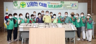 전남 무안군 몽탄면 새마을 부녀회, 저소득층 가정 돗자리 전달 행사 개최