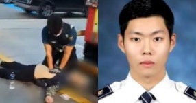 폭염에 쓰러진 배달기사 보고 바로 달려가 심폐소생술로 살려낸 경찰관