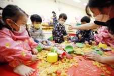 [포토]광주시 북구, 북구청직장어린이집 오감놀이