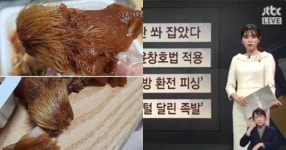 털 달린 족발 생방송으로 소개하던 여자 아나운서가… 레전드급 방송사고