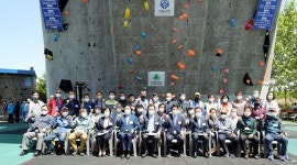 [포토]이용섭 광주시장,제32회 광주광역시 전국 스포츠클라이밍대회 참석