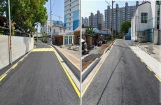 전남 목포시, 하당동 한울교회 앞 도로 확장공사 마무리