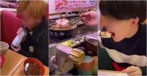 일본 회전초밥집 갈 수 없다... 청소년 만행 심각한 수준 (사진)