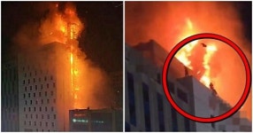 인천 호텔 화재 당시 상황… 옆 건물 옥상으로 뛰어내린 투숙객들 (사진)