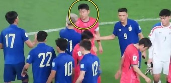 순간 눈을 의심...0-3 완패 직후 태국 선수들이 손흥민에게 한 행동 (영상)