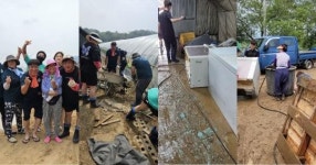 바르게살기포항청년회, 수해지역 긴급복구 봉사활동   구슬땀