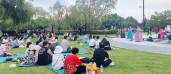 [위키 포토]]순천만국가정원 스페이스허브 원형광장 관람객들 북적