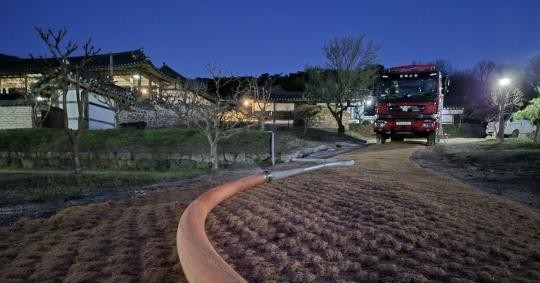안동 하회마을과 병산서원 지역 산불, 대피 요청 재난 문자 발송