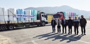 한우협회 화순군지부, 산불 피해 경북 한우농가 조사료 긴급 지원 나서