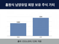 홍원식 남양유업 회장 주식 가치 50% 상승 눈길