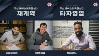 두산, 외국인타자 'kt에서 뛰었던' 라모스 영입…외국인투수 알칸타라·브랜든과는 재계약