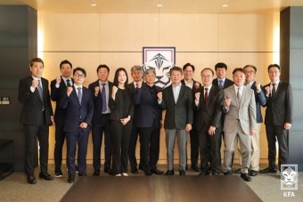 축구협회 새 집행부, 축구회관에서 상견례…정몽규 회장-김승희 전무 등 참석