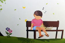 [국방포토] 26사단, 벤치에 앉아 음악 듣는 어린이?