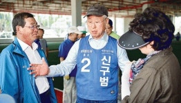 신구범, 산남·북 오가며 맨투맨 접촉