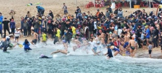 서귀포 겨울바다 펭귄수영대회 성황