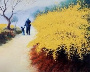 제주 문예회관 전시실 바닥에 마음껏 그려보세요