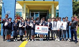 남원중 재일제주인 돕기 성금 전달