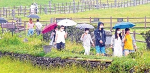 비오는 날, 일출봉 가는 길