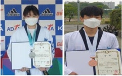 남녕고 태권도 윤다현·김효혁 메달 획득