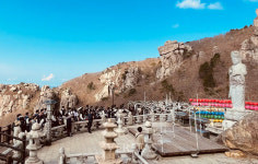 [포토] 개교66주년 남해 창선고, 학생/전교직원 남해 금산 등반