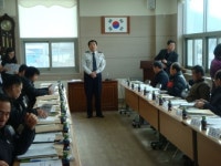 장수 산서파출소장, 이장단회의 참석 홍보활동