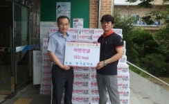 동서로마트 삼천점과 (유)한스, 삼천3동에 쌀 전달