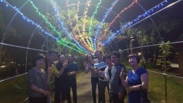전주 중화산2동 인정공원 장미터널 LED 조명 설치