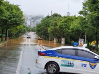 전주 서곡 세내로 침수 교통통제