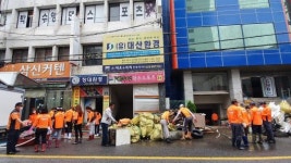 집중호우 피해 익산 중앙시장 피해복구 손길 절실