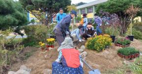 전주 남초등학교 꽃심기