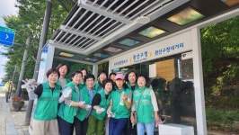 전주 효자2동 새마을부녀회, 버스 승강장 방역 활동