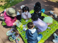 친구들과 숲놀이 재미있어요 용진초등학교 학교숲에서 열리는 생태전환교육