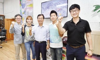 강동완 조선대 총장, 김국영·정혜림 선수 격려