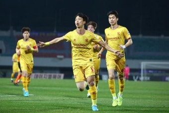 광주FC, 원정 FC안양戰 엄지성·헤이스 ‘골’ 2대2