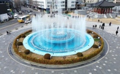 시험가동되는 5·18민주광장 분수