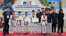 영암세한공공스포츠클럽 태권도 선수반  국제오픈태권도 유소년부 단체전 동반 우승