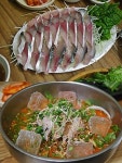 제주공항 근처 동문시장 맛집 동문올레식당 신선한 회와 향토음식 제공