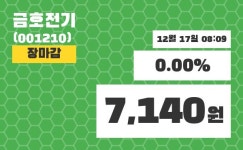 (17일공감증시정보) 금호전기 주가 7140원으로 출발