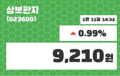 삼보판지 주가종목 그래프  및 주식시황 11일  현재 9210원